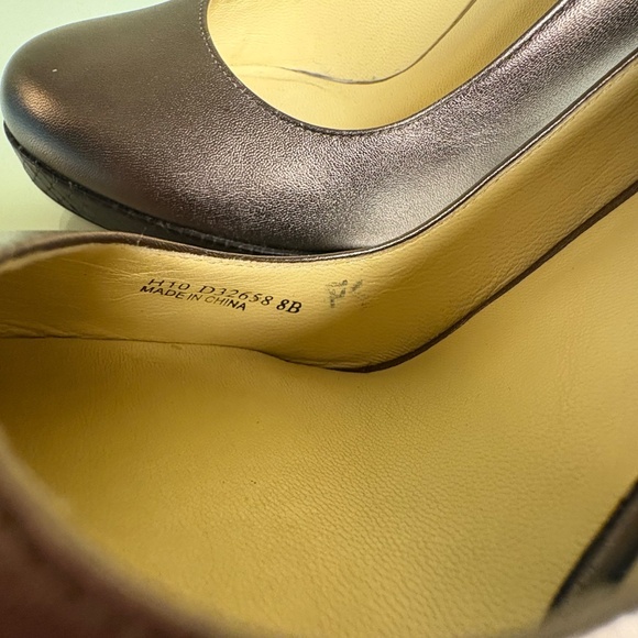 Cole Haan Metallic Bronze Snake-Embossed Platform Heels Size 8 - Picture 8 of 12